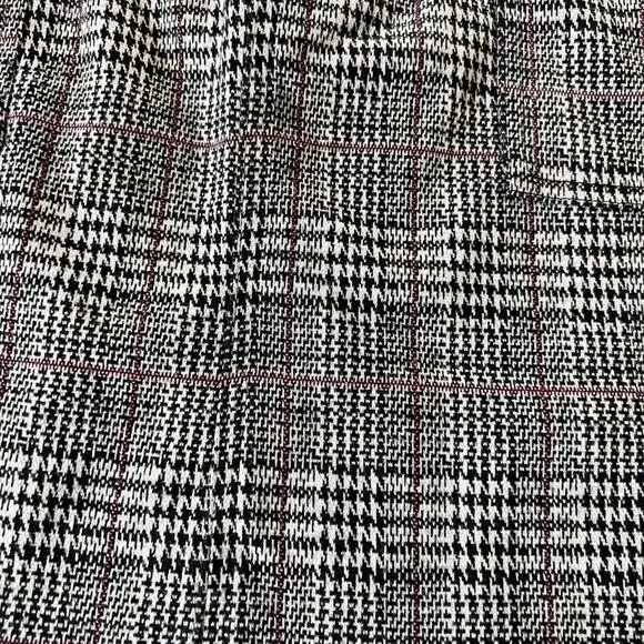 SO Womens Juniors 15 Mini Skirt Plaid Paper Bag Waist Black White Pink No Belt - Picture 6 of 12